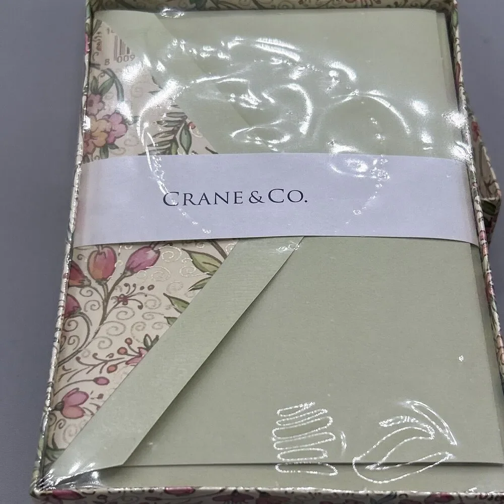 CRANE &‎ CO Invitation Set Of 10 Cards & 10 Envelopes Wasabi KID FINISH